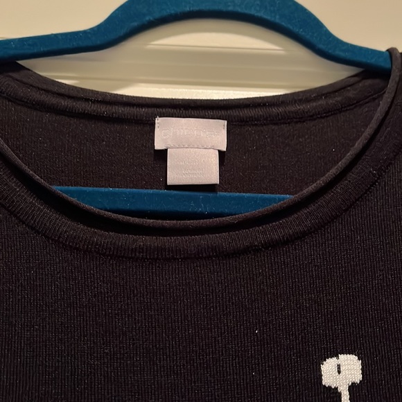 Chicos black and white sweater. Size 2 excellent condition no snags,no stains - Picture 2 of 3